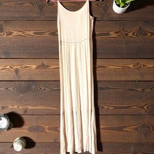 H&M Cochella Cream Like New Long Flowy Gauze Material Boho Maxi Dress Sz 10